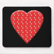 Red Strawberry Heart. Mousemat