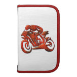 Red Streaks Embossed Motorcycle Racer Organizers