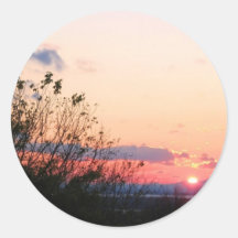 Red Sunset Stickers