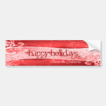 Red Swirl Banner Wine Label Bumper Sticker