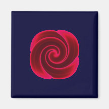 Red Swirl Flower Fridge Magnet