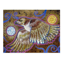 Red-Tailed Hawk Painting Postcards