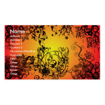 Red Tangled Floral Business Card