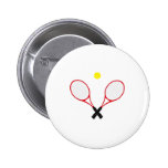 Red Tennis Racket Button Badge