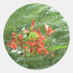 Red Tree Flowers Sticker