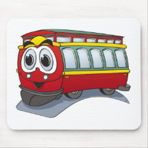 Red Trolley GT  Cartoon Mouse Pad