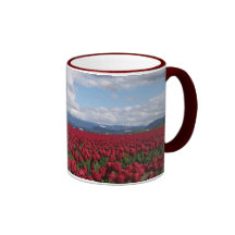 Red Tulip Field Coffee Mugs