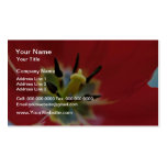 Red Tulip Stamen Closeup flowers Business Card Template