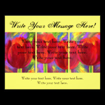 Red Tulips Floral Art Invitation invitations