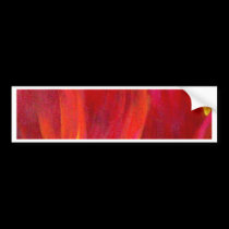 Red Tulips Flowers Painting Art - Multi bumper stickers