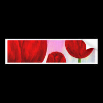 Red Tulips Flowers Painting Art - Multi bumper stickers