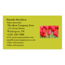 Red Tulips Photo Business Card