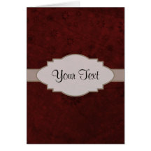 Red Velvet Retro Floral Abstract Nameplate Cards