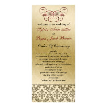 red Wedding program Customized Rack Card