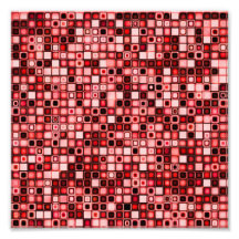 Red, White And Black Funky Retro Tiles Pattern Art Photo