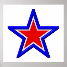 Red, white and blue stacked stars posters