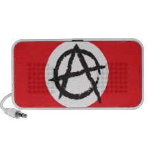 Red, White & Black Anarchy Flag Sign Symbol Notebook Speakers