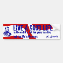 Red white Blue Abraham Lincoln Life Bumper Sticker