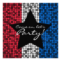 Red White & Blue Glam Custom Custom Invite