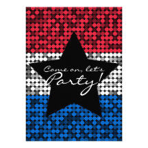 Red White & Blue Glam Custom Invitation