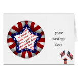 Red White & Blue Star Shaped Photo Frame Card