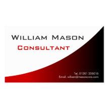 Red White Curved, Professional Business Card