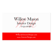 Red & White Professional Business Card