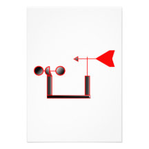 Red Wind Speed and Weather Vane Personalized Announcements