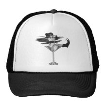 Red Wing Freaky Fairy Girl Martini Glass 3D Hats
