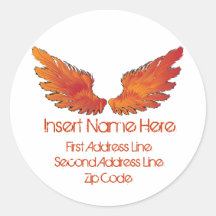 Red Wings Return Address Round Stickers