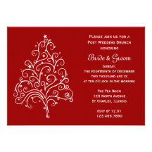 Red Winter Post Wedding Brunch Invitation