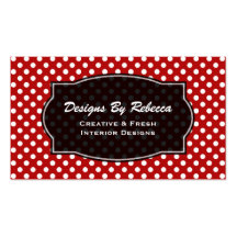 Red with White Polka-dot Business Cards