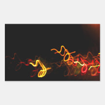 Red Yellow And Orange Lights Rectangle Stickers