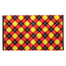 Red,Yellow, Black and White Argyle iPad Folio Covers