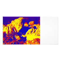 Red yellow blue rock abstract Ft. Pierce Customized Photo Card