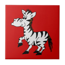 Red Zebra Animal Tile