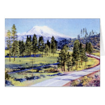Redding California Mount Shasta from Pacific Highw Greeting Cards