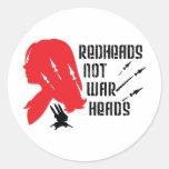 Redheads Not Warheads Round Sticker