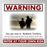 Redneck Territory Warning Poster