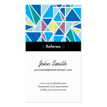 Referee - Blue Abstract Geometry Business Card Template