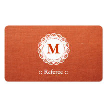 Referee Elegant Lace Monogram Business Card Template