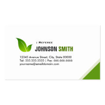 Referee - Elegant Modern Green Business Cards