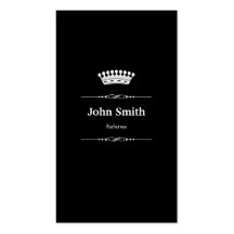 Referee Elegant Royal Black White Business Card Templates