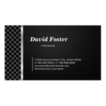 Referee Professional Black White Business Card