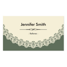 Referee - Retro Chic Lace Business Card