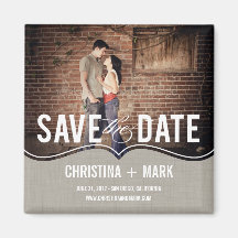 Refined Elegance Save The Date Magnet - Khaki