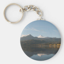 Reflection of the Volcano Villarica Keychains