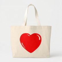 Reflective Red Heart Tote Bags
