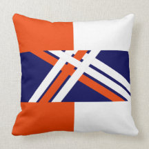 Regal: Navy, Orange & White throw pilow Pillow