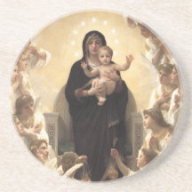 Regina Angelorum by Bouguereau, Victorian Angels Beverage Coaster